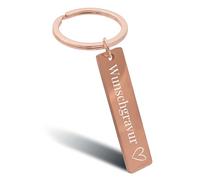 Online Schlüsselanhänger personalisiert rosegold I Schlüsselanhänger zum selbst gestalten mit Gravur I Personalisiertes Geschenk für Freundin, Freund, Papa I Anhänger zum Beschriften