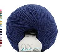 Online Sockenwolle 6-fädig uni marine | Supersocke 6-fach 321 Merino einfarbig | dickes Sockengarn mit Merinowolle zum Stricken und Häkeln (5011 Marine)