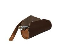 ONLINE Stifterolle Leder I Stiftemappe aus Echtleder I Edles Lederetui I Federmäppchen für Schule, Uni, Büro I Schlampermäppchen braun mit Reißverschluss I Geschenkidee Mama, Papa, Erwachsene