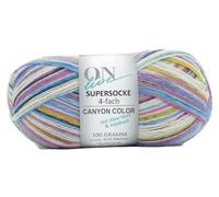 Online Supersocke 4-fach Color mit Aloe Vera und Jojobaöl, Sockenwolle 4-fädig, Strumpfwolle mit Farbverlauf, Wolle zum Socken stricken, häkeln | 75% Wolle, 25% Polyamid, 100g 420m, NS 2,5-3mm (3019)