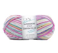 Online Supersocke 4-fach Color mit Aloe Vera und Jojobaöl, Sockenwolle 4-fädig, Strumpfwolle mit Farbverlauf, Wolle zum Socken stricken, häkeln | 75% Wolle, 25% Polyamid, 100g 420m, NS 2,5-3mm (3018)