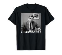 OnlineMerch Bobby Fischer Schach T-Shirt, Unisex, Schwarz, S