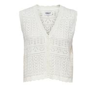 Only Strickjacke ONLIRINA, V-Ausschnitt, 60% Baumwolle/40% Polyacryl, Herren S, Cloud Dancer