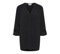 Shirtbluse ONLY "ONLJANA METTE V-NECK LS SHIRT NOOS WVN", Damen, Gr. XS, schwarz, Web, Obermaterial: 100% Polyester, unifarben, regular fit normal, V-Ausschnitt, mit Aufschlag, Blusen (29617355-XS) sc