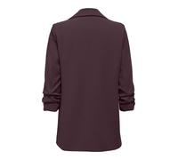 Longblazer ONLY "ONLKALINA 3/4 OPEN BLAZER CC TLR", Damen, Gr. 40, braun (fudge), Web, Obermaterial: 97% Polyester, 3% Elasthan, unifarben, loose fit hüftbedeckend, V-Ausschnitt, Blazer Longblazer, Ma