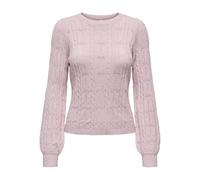 Strickpullover ONLY "ONLKATIA LS STRUCTURE O-NECK PULL CC KNT", Damen, Gr. S, burnished lila detail:melange, Strick, Obermaterial: 50% Viskose, 27% Nylon, 23% Polyester, meliert, regular fit normal, R