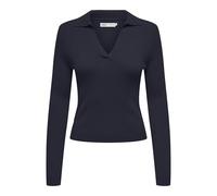 Only Strickpullover ONLKAYA LS POLO Damen V-Ausschnitt Langarm Blau (Night Sky) Gr. M