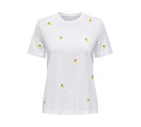 Only Damen T-Shirt Onlketty Life Kurzarm O-Ausschnitt Box Weiß X-Large