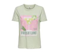 ONLY - T-Shirt - ONLKITA LIFE grün/pink - Gr. - S