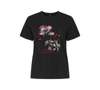 ONLY - ONLKITA REG S/S FLOWERS TOP BOX JRS black - Gr. - XS