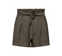 Shorts ONLY "ONLLALIA HW BELT SHORTS PNT", Damen, Gr. S, N-Gr, tarmac, Web, Obermaterial: 94% Viskose, 6% Polyester, unifarben, regular fit kurz, Hosen Shorts, Viskosemischung, regular fit, High Waist