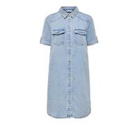 Only Körpernahes Jeanskleid aus Baumwoll-Viskose-Mix Modell 'LISA' in Jeansblau Melange, Größe XS