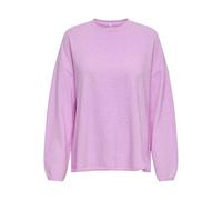 Strickpullover ONLY "ONLLOYAL AMALIO LIFE LS O-NECK KNT NOOS", Damen, Gr. XS, super pink detail:melange, Strick, Obermaterial: 80% Polyester, 20% Nylon, meliert, bequem normal, Rundhals, Pullover Stri