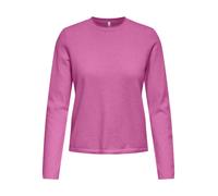 Strickpullover ONLY "ONLLOYAL LS ONECK KNT NOOS", Damen, Gr. M, super pink detail:melange, Strick, Obermaterial: 80% Polyester, 20% Nylon, meliert, normal, Rundhals, Pullover Strickpullover, Materialm