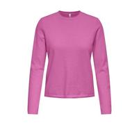 Strickpullover ONLY "ONLLOYAL LS ONECK KNT NOOS", Damen, Gr. XL, super pink detail:melange, Strick, Obermaterial: 80% Polyester, 20% Nylon, meliert, normal, Rundhals, Pullover Strickpullover, Material