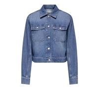 Jeansjacke ONLY "ONLLUMI LS JACKET DNM PIM NOOS", Damen, Gr. XS (34), blau (medium blau denim), Web, Denim/Jeans, Obermaterial: 100% Baumwolle, unifarben, modisch, Langarm, Jacken (93477465-XS) medium