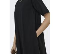 Minikleid ONLY "ONLMARA S/S POCKET DRESS JRS NOOS", Damen, Gr. XS, N-Gr, schwarz, Jersey, Obermaterial: 100% Baumwolle, unifarben, oversize kurz, Rundhals, Kleider Minikleid, Baumwolle, oversize, Rund