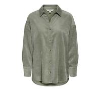 Langarmbluse ONLY "ONLMARIKE LIFE L/S CORD LOOSE SHIRT PNT", Damen, Gr. L, smokey olive, Web, Obermaterial: 88% Polyester, 10% Nylon, 2% Elasthan, unifarben, loose fit, Blusen (44209505-L) smokey oliv