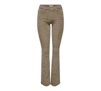 Cordhose ONLY "ONLMARY - Flared Cordhose mit Stretchkomfort", Damen, Gr. 36, Länge 30, beige (fossil), Cord, Obermaterial: 98% Baumwolle, 2% Elasthan, unifarben, slim fit normal, Hosen, slim fit, modi