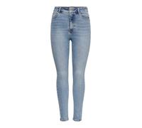 ONLY Damen Jeans 'ONLEMILY LIFE HW ST RAW CRPANK' blue denim, Größe 27, Länge 32, 5909530 Blue Denim W27/L32