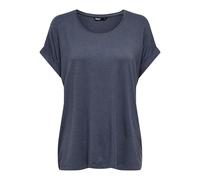 T-Shirt ONLY "ONLMOSTER - Kurzarmshirt mit Aufschlag und klassischem Look", Damen, Gr. S, blau (ombre blau), Jersey, Obermaterial: 75% Viskose, 20% Polyester, 5% Elasthan, unifarben, regular fit norma