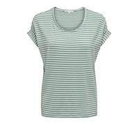 Only Damen Top ONLMOSTER STRIPE S/S O-NECK – kurzarm, gestreift, Viskosemix – jadeite S