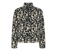 Sweatshirt ONLY "ONLNEW DALLAS L/S HIGHNECK ZIP SWT NOOS", Damen, Gr. XS, schwarz (schwarz aop:dallas), Plüsch, Obermaterial: 100% Polyester, bedruckt, regular fit normal, Rundhals, Sweatshirts Sweats