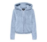 Kapuzenplüschjacke ONLY "ONLNEWANNA CONTACT SHERPA JKT OTW NOOS", Damen, Gr. L, cashmere blau, Plüsch, Obermaterial: 100% Polyester, unifarben, regular fit normal, elastischer Bund, Jacken (17845302-L