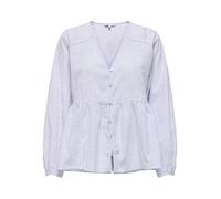 ONLY ONLNORA L/S V-NECK SHIRT NOOS WVN Damen | BRIGHT WHITE W BLUE RIBBON | S