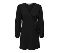 ONLY Women's Onlnova Life L/S TIA WRAP Dress SOL. PTM Kleid, Black, S