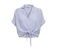 Only Paula Life Short Sleeve Woven Tie Shirt in Gr. L in Blau