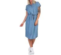 ONLY Damen Midi Jeans-Kleid ONLPema Hannover Kurzarm mit Gürtel 15250429 Medium Blue Denim M
