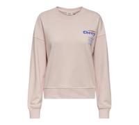 Sweatshirt ONLY "ONLPHILEA L/S FRUIT O-NECK UB SWT", Damen, Gr. XS (34), mauve chalk print:cherry, Sweatware, Obermaterial: 80% Baumwolle, 20% Polyester, bedruckt, modisch, regular fit normal, Rundhal