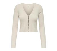 Strickpullover ONLY "ONLRICA LIFE LS VNECK PEARLCARD KNT", Damen, Gr. XL, weiß (birch detail:with weiß pearls), Strick, Obermaterial: 93% Polyester, 4% Nylon, 3% Elasthan, unifarben, regular fit, V-Au