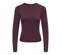 ONLY Damen Langarmshirt ONLRILEY O-NECK L/S Top Cotton-Stretch Rundhals Dunkelrot L