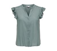 Only Kurzarmbluse ONLROSELLA Capsleeve WVN Noos Damen 100% Viskose V-Ausschnitt Gr. M balsamgrün