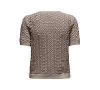 Kurzarmpullover ONLY "ONLSAGA LIFE SS O-NECK KNT NOOS", Damen, Gr. M, fungi, Strick, Obermaterial: 70% Baumwolle, 30% Polyester, unifarben, regular fit normal, Rundhals, Pullover, Baumwollmischung, re