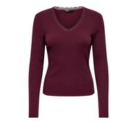 ONLY Slim Fit Langarmshirt aus Baumwoll-Mix Modell 'SARA SHARAI' in Bordeaux, Größe XL