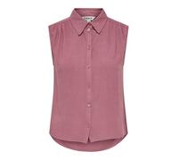 Blusentop ONLY "ONLSIESTA S/L LINEN BL SHIRT PNT NOOS", Damen, Gr. S, rose braun, Web, Obermaterial: 80% Viskose, 20% Leinen, unifarben, regular fit normal, Blusen Blusentop, mit Leinen (97568567-S) r
