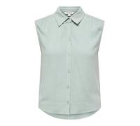 Blusentop ONLY "ONLSIESTA S/L LINEN BL SHIRT PNT NOOS", Damen, Gr. S, abyss, Web, Obermaterial: 80% Viskose, 20% Leinen, unifarben, regular fit normal, Blusen Blusentop, mit Leinen (13163511-S) abyss