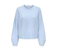 Rundhalspullover ONLY "ONLSIMONI L/S O-NECK PULLOVER KNT NOOS", Damen, Gr. M, cashmere blau detail:melange, Strick, Obermaterial: 74% Polyacryl, 24% Polyester, 2% Elasthan, meliert, regular fit normal