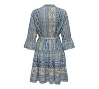 Tunikakleid ONLY "ONLSINA LIFE 3/4 SHORT DRESS NOOS WVN", Damen, Gr. XL, N-Gr, cloud dancer aop:sina paisley, Web, Obermaterial: 100% Polyester, bedruckt, regular fit, V-Ausschnitt, Volant, Kleider, m