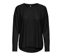 Langarmshirt ONLY "ONLSMILLA LIFE L/S TOP JRS", Damen, Gr. XL, schwarz, Jersey, Obermaterial: 95% Polyester, 5% Elasthan, unifarben, regular fit Po-bedeckend, Rundhals, Shirts Langarmshirt (26491305-X