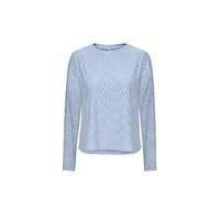 Langarmshirt ONLY "ONLSMILLA LIFE L/S TOP JRS", Damen, Gr. XS, soft chambray, Jersey, Obermaterial: 95% Polyester, 5% Elasthan, unifarben, regular fit Po-bedeckend, Rundhals, Shirts Langarmshirt (7442