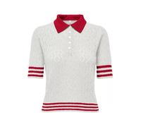 ONLY ONLSUNNY SS POINTELLE POLO KNT Damen | CLOUD DANCER BARBADOS CHERRY/DTM FMOP BUTTON | S