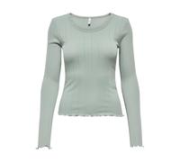 Only Slim Fit Langarmshirt aus Bio-Baumwoll-Mix Modell 'TENNA LIFE' in Schilf, Größe XL