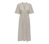 Sommerkleid ONLY "ONLTIZANA 2/4 MIDI DRESS WVN NOOS", Damen, Gr. L, N-Gr, silber lining, Web, Obermaterial: 100% Baumwolle, unifarben, regular fit Midi, V-Ausschnitt, Kleider Sommerkleid (70782921-L)