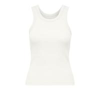 Tanktop ONLY "ONLVAL 2-WAY TANK TOP JRS NOOS", Damen, Gr. XS, cloud dancer, Jersey, Obermaterial: 95% Baumwolle, 5% Elasthan, unifarben, normal, Rundhals, Tops Tanktop, Baumwollmischung, Rundhals (790
