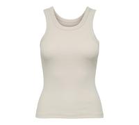 Tanktop ONLY "ONLVAL 2-WAY TANK TOP JRS NOOS", Damen, Gr. XL, pumice stone, Jersey, Obermaterial: 95% Baumwolle, 5% Elasthan, unifarben, normal, Rundhals, Tops Tanktop, Baumwollmischung, Rundhals (101