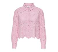 Only Relaxed Fit Hemdbluse aus reiner Baumwolle Modell 'VALAIS' in Rosa, Größe L